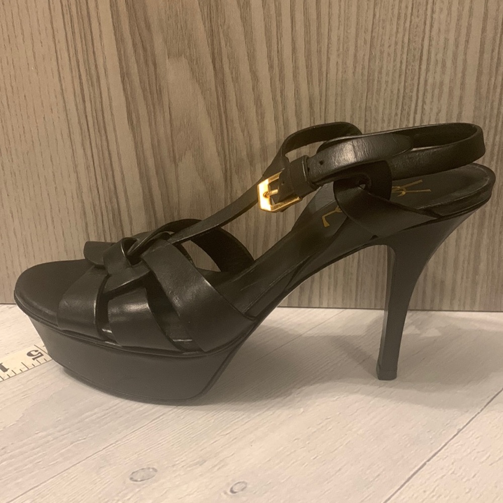YSL Tribute 75 Leather Platform Sandal